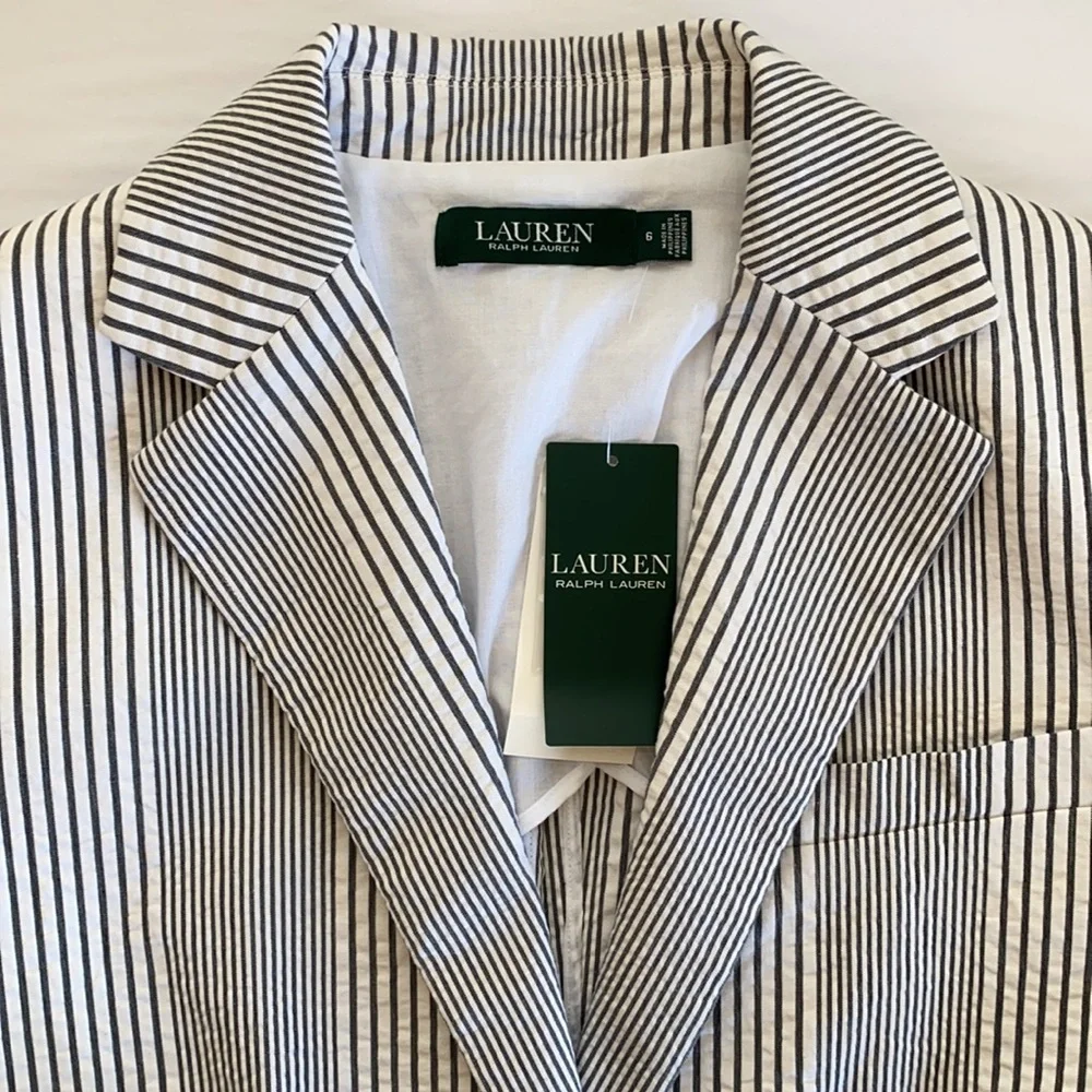 New Ralph Lauren Seersucker Cotton Sartorial Blazer jacket